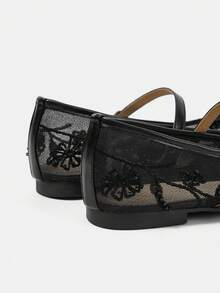 CUCCOO HITCHD Women's Fashion Floral Beaded Decor Buckle Design Loafers Wedding Shoes Spring Shoes Bride Shoes - Black - View 11