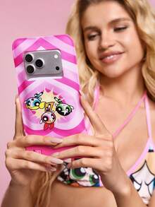 THE POWERPUFF GIRLS X SHEIN 1 Túi đựng điện thoại di động chống nước, trong suốt, in hình hoạt hình, thích hợp cho các hoạt động thể thao dưới nước như chèo thuyền vượt thác, đi biển, bơi lội, đi thuyền buồm, chèo kayak, leo núi, bảo vệ điện thoại di động, máy ảnh, tiền mặt, hộ chiếu, giấy tờ khỏi nước, cát, tuyết, bụi bẩn, họa tiết tình yêu, hoa nở, bong bóng, hoa mao lương. - Hồng - Xem 5