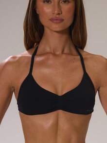 Musera Sport Áo ngực thể thao dáng suông, xếp ly, hở lưng, cổ yếm, thích hợp cho tập luyện thể thao, tập gym, mặc nhà, tập padel, yoga, pilates, mặc thường ngày. - Nhiều màu - Xem 4