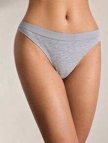 Ocili Women's Letter Print Casual Daily Wear Triangle Panties - Light Grey - View 5