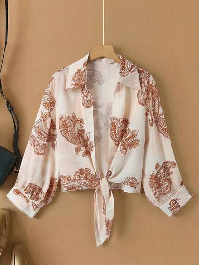 GlowEve Chaqueta ligera casual de mujer con estampado de paisley, adecuada para vacaciones