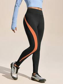 Exploreva Leggings para exteriores con empalme de color contrastante sin costuras - Multicolor - Ver 7