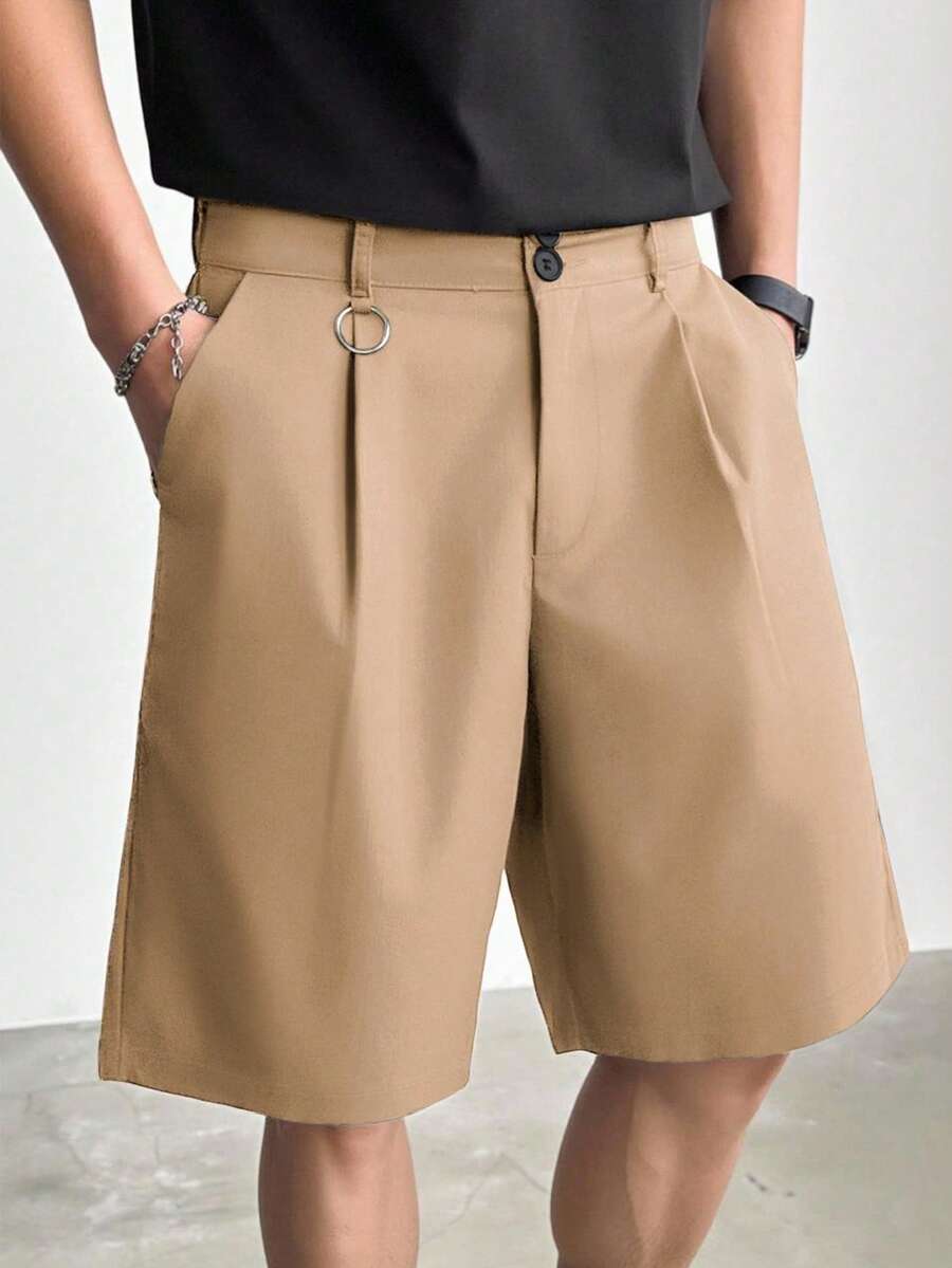 Manfinity Hypemode Men's Casual Loose Shorts - Khaki - View 1