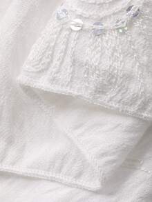 Livesso Women's Elegant Party Holiday Easter White Petal Sleeve Top And Casual Skirt 2 Pieces Set, Vacation - White - View 7