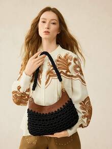 MOTF FASHION VACATION WOVEN TOTE BAG - Black - View 6