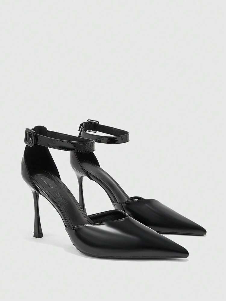 CUCCOO BIZCHIC Women's Pointed Toe Buckle Design Fashionable Elegant High Heels Spring Shoes