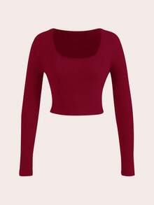 SHEIN SXY 2pcs/Set Sexy Wide Neck Long Sleeve Tight Fit T-Shirt - Multicolor - View 7