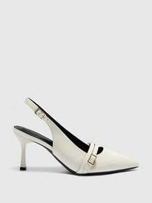 CUCCOO BIZCHIC 女士尖头低帮性感细跟高跟鞋，四季皆宜，适合户外通勤、宴会、派对等场合。 - 米色 - 查看 2