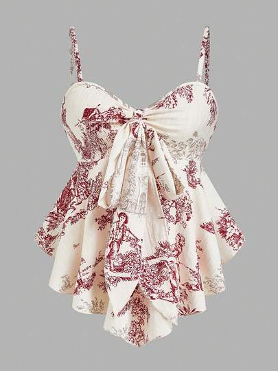 GlowEve Women's Textured Print Fitted Camisole, Elegant For Vacation, Commute And Everyday Wear