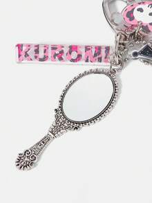 HELLO KITTY AND FRIENDS | SHEIN 1 PC Sweet And Cool Multi-Functional Keychain, Equipped With A Heart-Shaped Metal Buckle, Paired With Shiny Acrylic, Leopard Star/Skull Pendant, Letter Tag, Pink Portable Small Comb, And Vintage Mirror Pendant, Can Be Used As A Hanging Decoration For Keys, Decorating Bags, And Has Both Collectible Value And Daily Use Functionality. - Multicolor S - View 4
