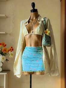 Bluhae 女士休闲碎花A字裙 - 彩色 - 查看 1