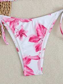 Sunnyshic Women's Tropical Print Two Pieces Bikini Set, Casual Holiday - Multicolor - View 5