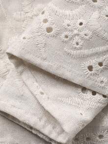 DAZY 春夏时尚白色V领修身上衣，休闲沙滩度假长裙，情人节及婚礼吊带裙 - 象牙白色 - 查看 6