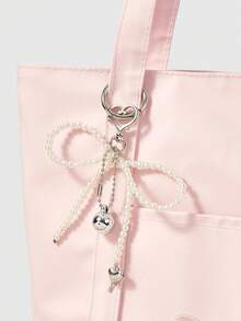 ROMWE Kawaii Ladies Fashion Butterfly Embroidery Pattern Large Capacity Tote Bag - Pink - View 4