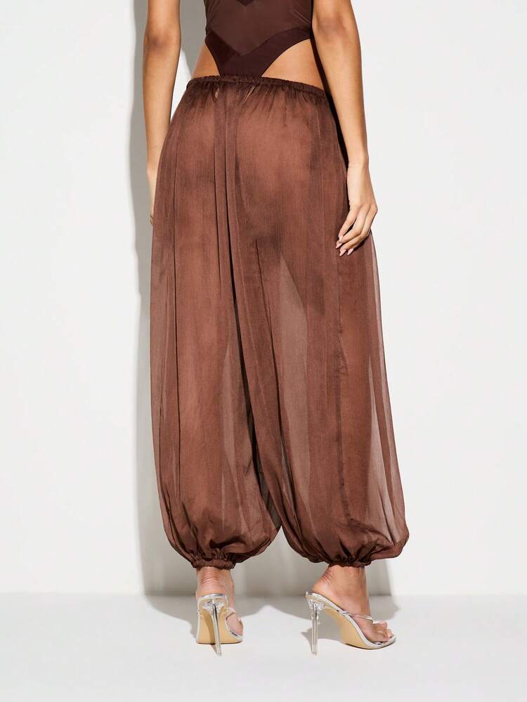KIZN Chiffon Balloon Trouser With Gathered Ankles