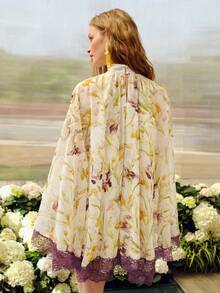 MOTF PREMIUM 女士春夏花卉蕾丝拼接披肩式短裙 - 彩色 - 查看 3