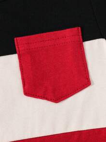 Cozy Pixies Bộ đồ 2 món cho bé trai: áo tay ngắn cổ tròn phối màu tương phản và quần short. - Nhiều màu - Xem 6