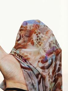 Amplova 3pcs Women's Swimwear Set, Plunging Neckline Long Sleeve Backless Top, Side Ruched Skirt & Bikini, Flare Sleeve, Suitable For Vacation & Beach Wear - Multicolor - View 8