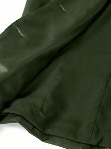 Ellevyn Chaqueta de motociclista de cuero sintético negro para mujer, de otoño - Verde - Ver 4