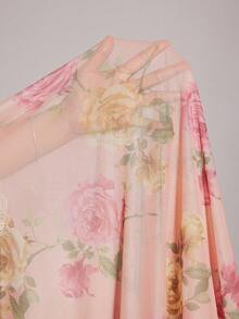 Slumberist Heavily Embroidered Floral Lace & Mesh Sheer Lace Splice Sexy Camisole Nightgown Sexy Night Gown Long Lingerie Dress Sheer Nightgown Spaghetti Strap Lace Nightgown Summer Night Gown - Pink - View 9