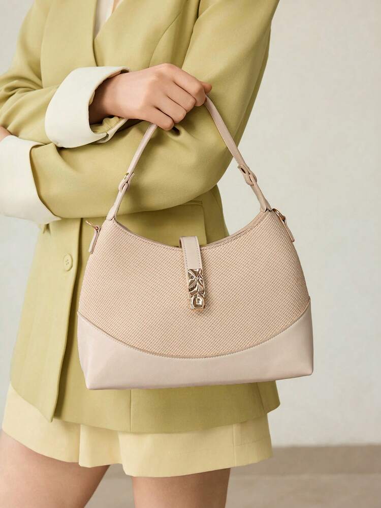 WOMEN'S METAL BUCKLE FASHION HANDBAG