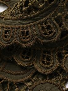 Livesso Women's Elastic Waist Lace Patchwork Vacation & Date Night Skirt - Brown - View 7