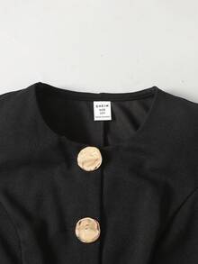 Maija Kids Maija Kids Tween Girls Sleeveless Top And Pants Set, Metal Button Closure, Elegant Retro Style - Black - View 7