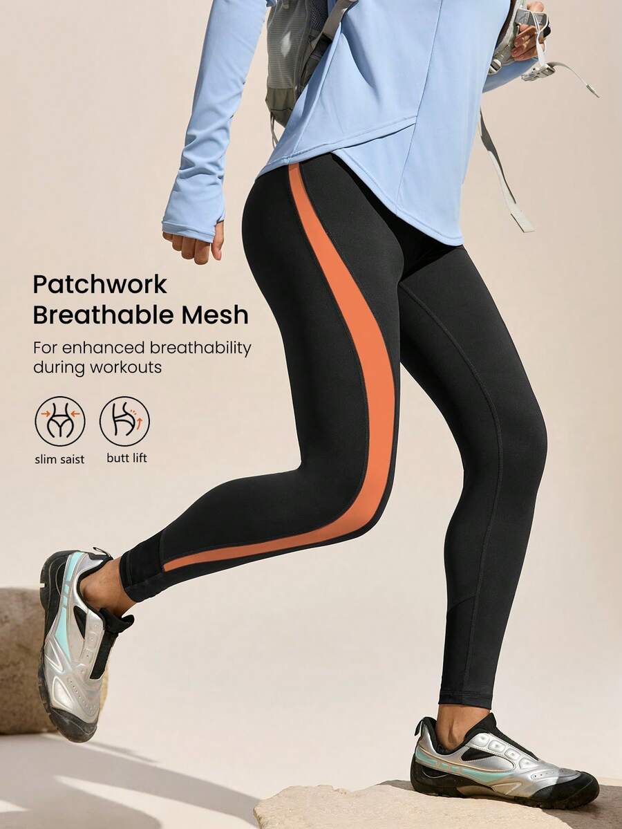 Exploreva Leggings para exteriores con empalme de color contrastante sin costuras - Multicolor - Ver 1