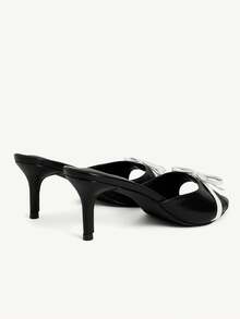 CUCCOO CHICEST Giày nữ mũi tròn nhỏ, gót mỏng, thanh lịch, thích hợp đi làm, sandal cao gót nữ, phong cách thường ngày mùa xuân, đi chơi, phong cách cổ điển, đi chơi mùa hè. - màu đen - Xem 5