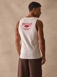 Musero Chaleco sin mangas ajustado con estampado gráfico, costuras resaltadas y rayas, esencial para primavera y verano, ideal para vacaciones en la playa - Blanco - Ver 4