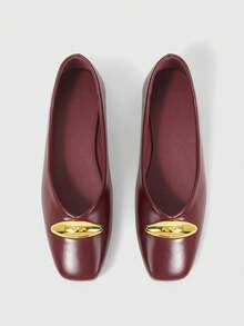 Sleekvia Women's Buckle Design Daily Travel Casual Shoes - Burgundy - View 2