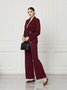 Sleekvia Women's Buckle Design Daily Travel Casual Shoes - Burgundy - View 6