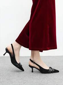 CUCCOO BIZCHIC 休闲通勤简约时尚尖头女式高跟鞋 - 黑色 - 查看 9