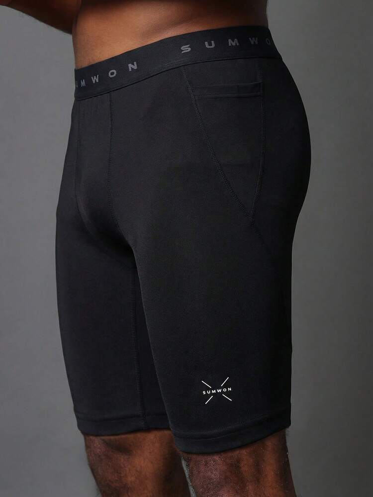 Compression Athletic Shorts With Logo
