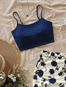 Soleia Bộ 2 món áo hai dây và chân váy in họa tiết mùa hè dành cho nữ, trang phục đi nghỉ hè, lễ hội, trang phục mùa hè cho nữ, trang phục đi biển. - Nhiều màu - Xem 6