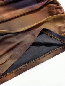 Modmama Maternity Tie-Dye Pleated Sleeveless Fitted Dress, Spring Outfit Women , Spring Break Outfits - Brown - View 3