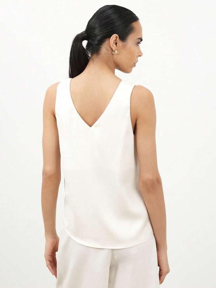 KSTM Ärmelloses V-Ausschnitt Trägertop mit Metallschnallen Sommer Lässig Camisole für Frauen