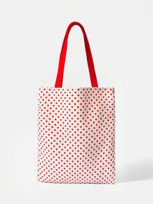 HELLO KITTY AND FRIENDS | SHEIN Tas Kanvas Bordir Kartun Lucu yang Modis - Merah muda E - View 4