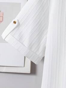 两件套儿童/青少年男童休闲韩版圆领短袖纯色口袋衬衫搭配宽松直筒裤，适合上学、花园、海滩、生日、春、夏、秋、冬等场合。 - 藍色 - 查看 4