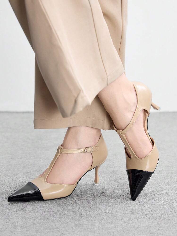 CUCCOO BIZCHIC 女士时尚防滑鞋底细高跟尖头舒适高跟鞋 - 杏色 - 查看 5