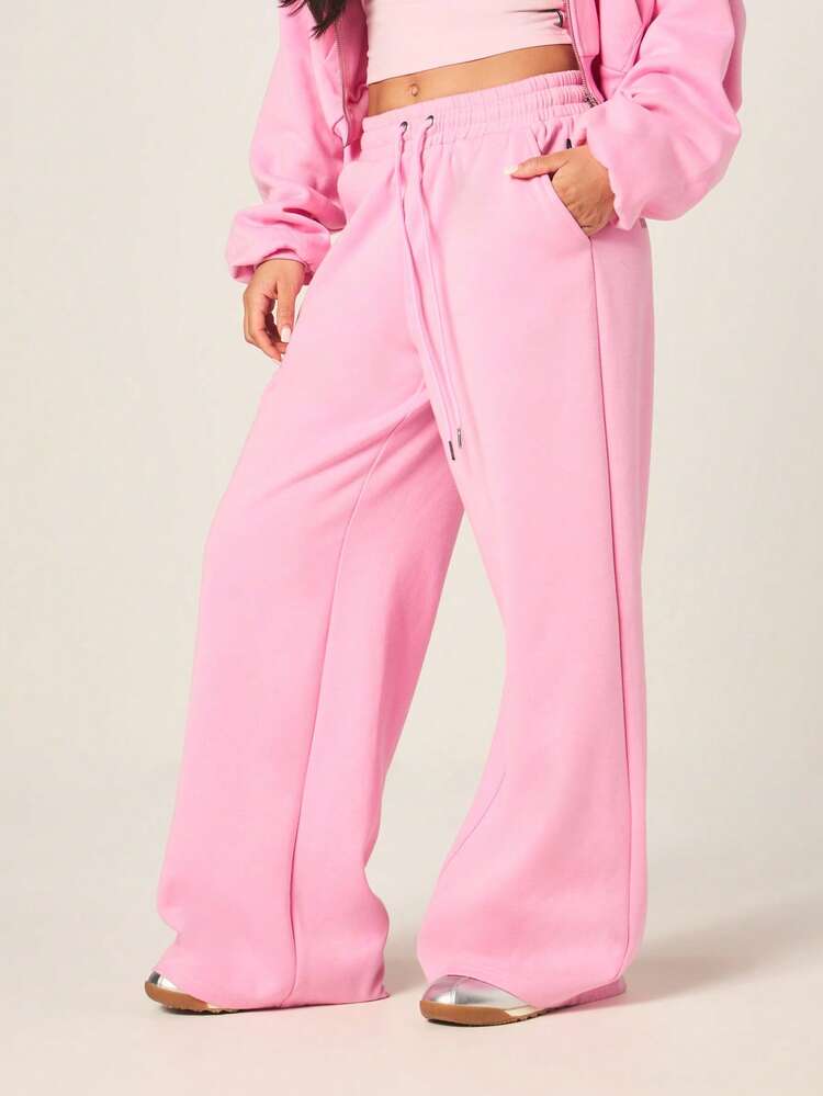Missguided x Playboy Sequin Graphic Wide Leg Drawstring Waist Sweatpants Lounge Pants With Elastic Waistband Casual Comfortable Relaxed Fit