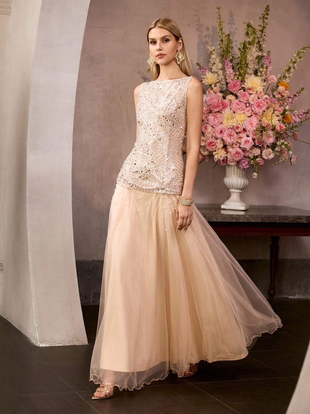blush beaded dress Elegant Affair Formal Dress: – Bella and Bloom Boutique Size:US6 UK10 quinceañeras Carmen Dark Navy Suede Oxfords