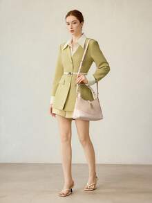 MOTF PREMIUM BOLSO DE MANO DE MODA CON HEBILLA DE METAL PARA MUJER - Albaricoque - Ver 3