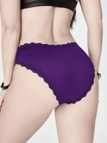 ROMWE Gothic Style Pentagram Women's Thong Panties - Purple - View 3