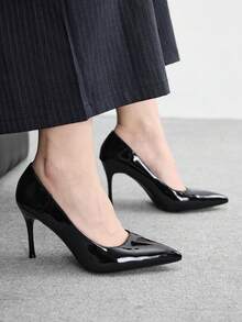 CUCCOO BIZCHIC 女鞋新款尖头细高跟黑色简约通勤日常购物女鞋高跟鞋女鞋 - 黑色 - 查看 4