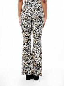 BABYPHAT SDBP692 - CHEETAH PRINT FLARE JERSEY LEGGINGS - Multicolor - View 2