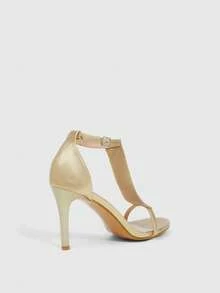 CUCCOO SZL Women's Rhinestone Buckle Design Fashion High Heel Sandals For Party Occasions Spring Shoes - Gold - View 9