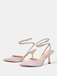 CUCCOO HITCHD Women's Pointed Toe Buckle Design Fashionable High Heels For Daily Wear Wedding Shoes - Pink - View 9