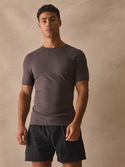 Musero 短袖修身圆领核心上衣 男士运动休闲T恤 秋冬必备健身服