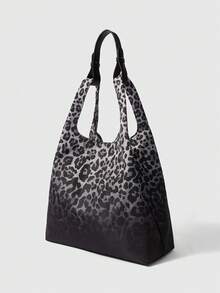 ROMWE Grunge Punk 女士手提包 - 黑色豹紋 - 查看 2